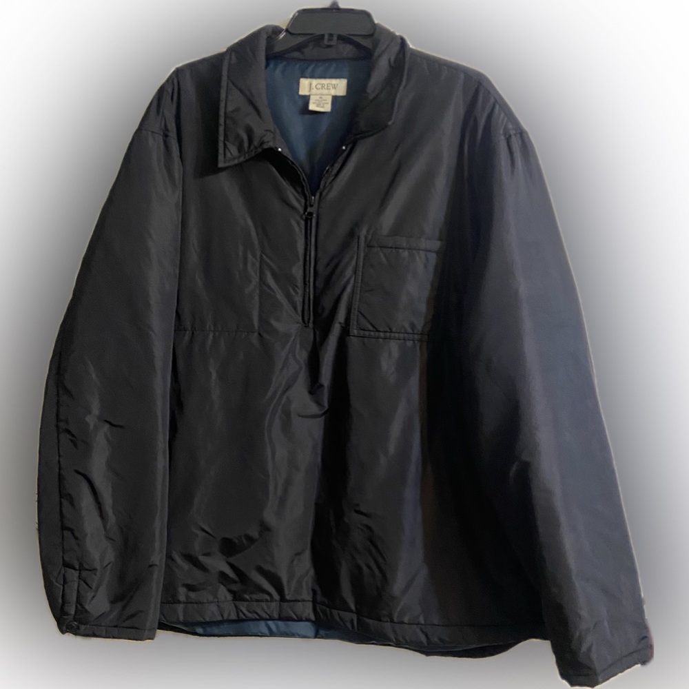 J Crew Sz XL Black Quarter Zip Padded Men's Jacket